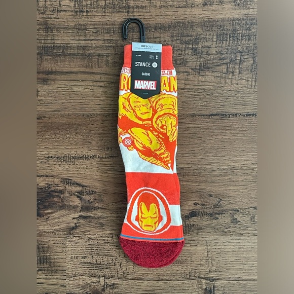 Stance Infiknit Casual Crew Socks ‘Iron Man’ (size mens S 3-5.5/wmns 5-7.5) - Picture 1 of 5